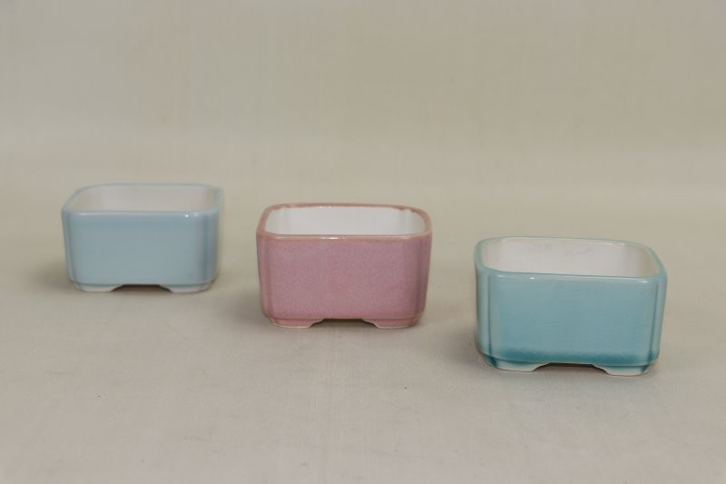 Maceta para Bonsái Cuadrada Esmaltada 9x9x5.5cm - Varios Colores | ME0185