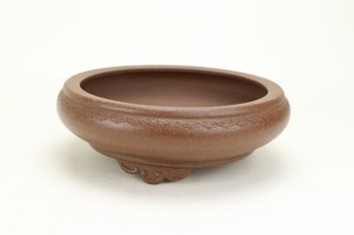 Maceta Bonsai redonda 25 cm sin esmaltar con patas de ola