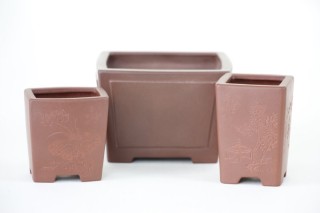 Conjunto 3 macetas bonsai- piezas únicas. Con certificado de autor
