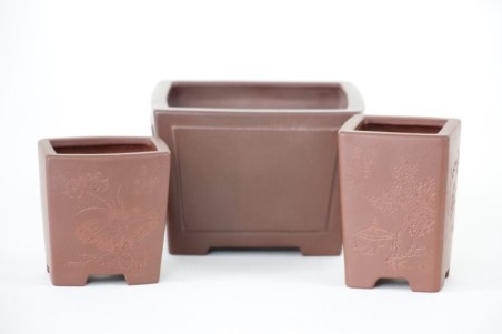 Conjunto 3 macetas bonsai- piezas únicas. Con certificado de autor